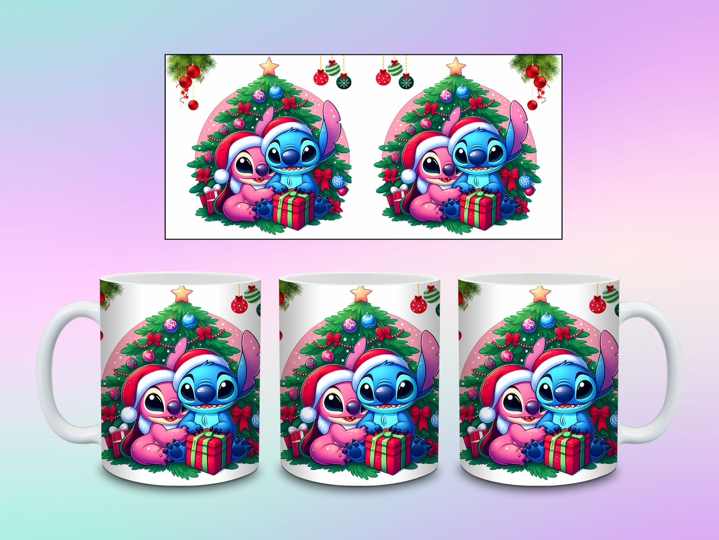 TAZAS DE STITCH NAVIDEÑAS